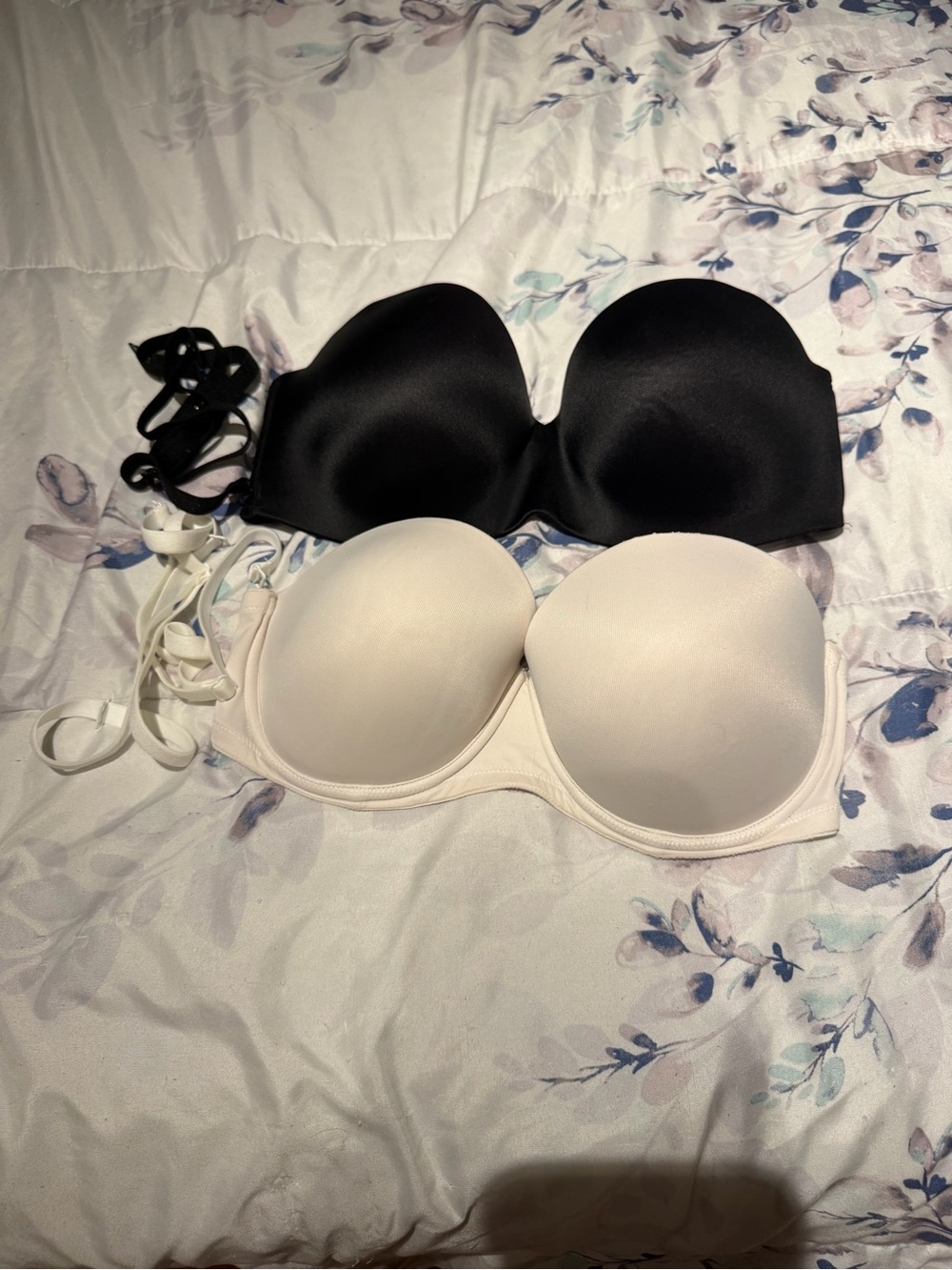 PINK Victoria's Secret Convertible Strapless Bras - Black & Cream